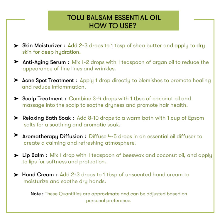 How to Use Tolu Balsam Essential Oil