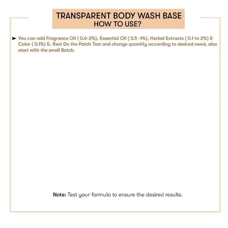 How to Use Transparent Body Wash Base 