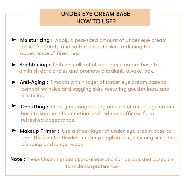 How to Use Under Eye Cream Base 