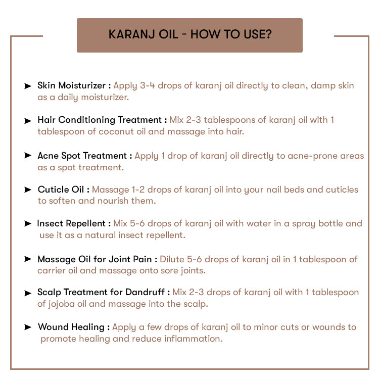 How to use Karanj Oil