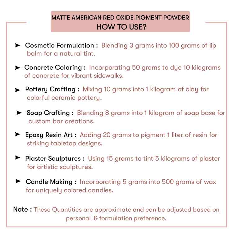 How to use Matte American Red Oxide Pigment Powder