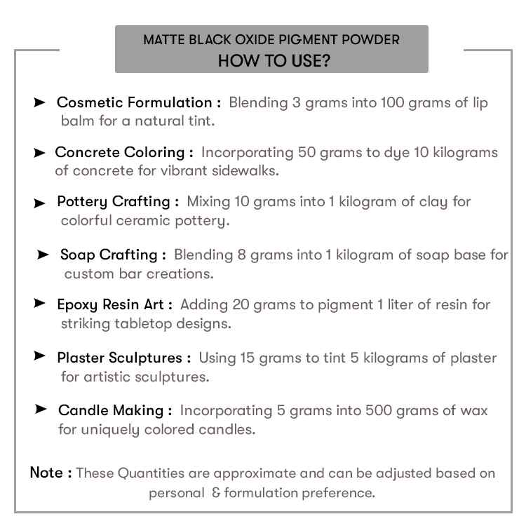 How to use Matte Black Oxide Pigment Powder