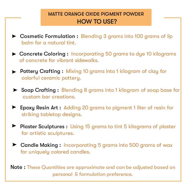 How to use Matte Orange Oxide Pigment Powder