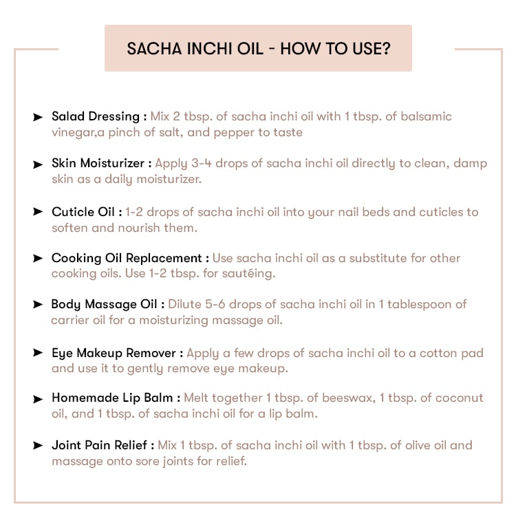 How to use Sacha Inchi Oil