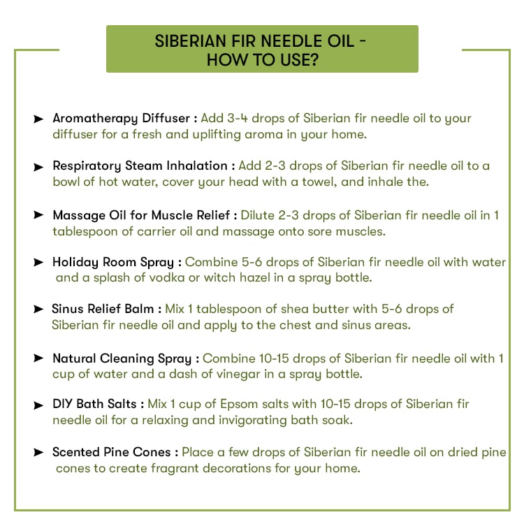 How to use Siberian Fir Needle Oil