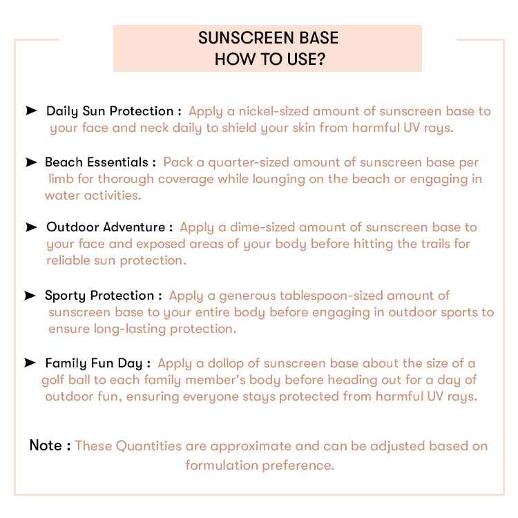 How to use Sunscreen Cream Base