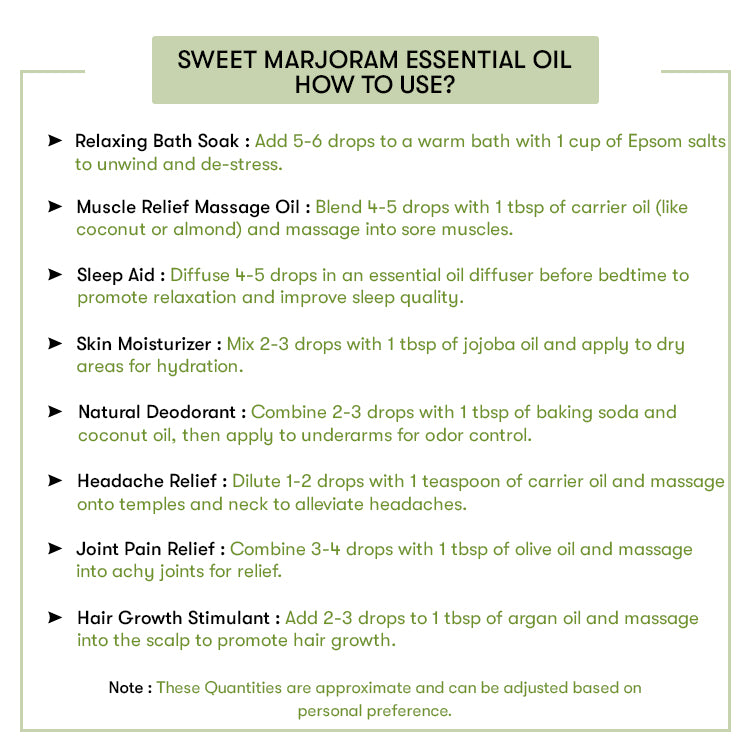 How to use Sweet Marjoram Essential Oil