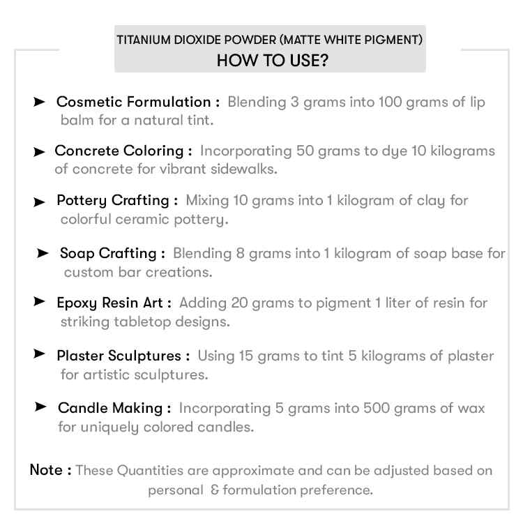 How to use Titanium Dioxide Powder (Matte White Pigment)