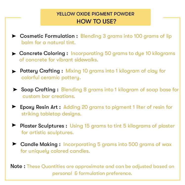 How to use Yellow Oxide Pigment Powder