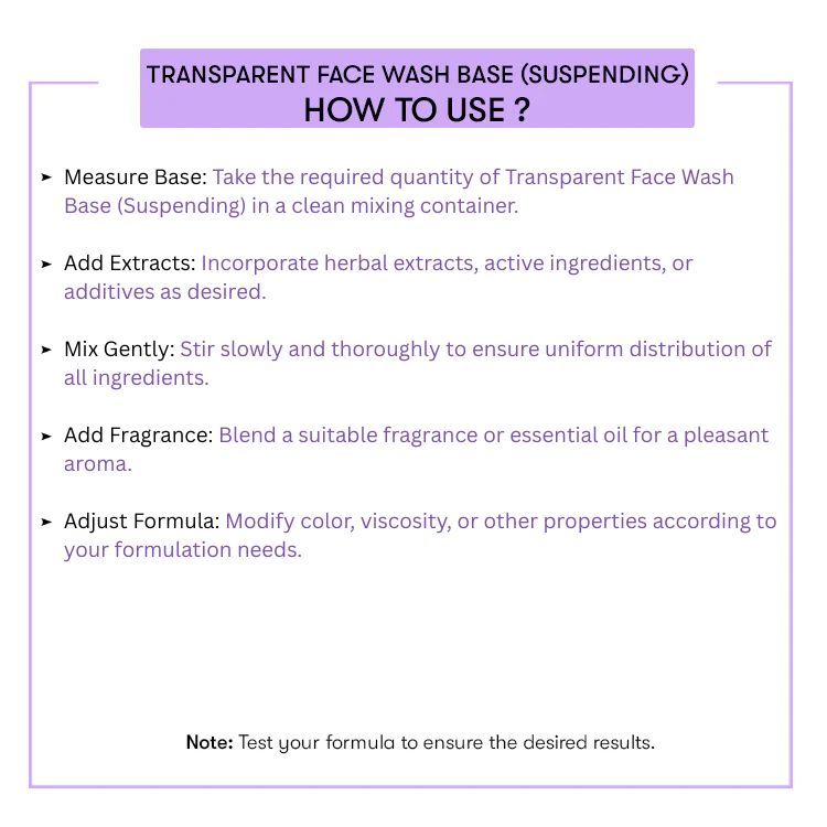 How to use  Transparent Face Wash Base (Suspending)
