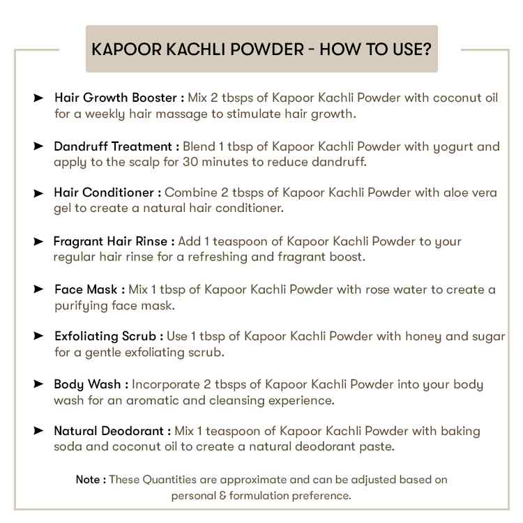 How to use Kapoor Kachli Powder