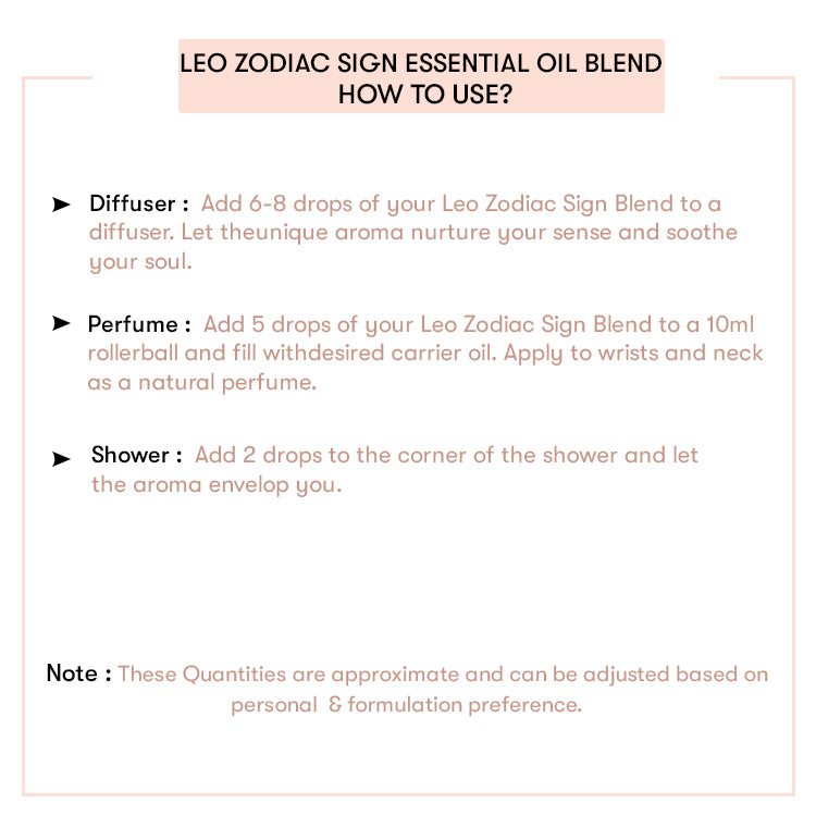 How to use Leo Zodiac Sign Essential Oil Blend