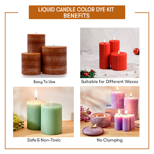 Liquid Candle Color Dye Kit - 5 Color Set Benefits