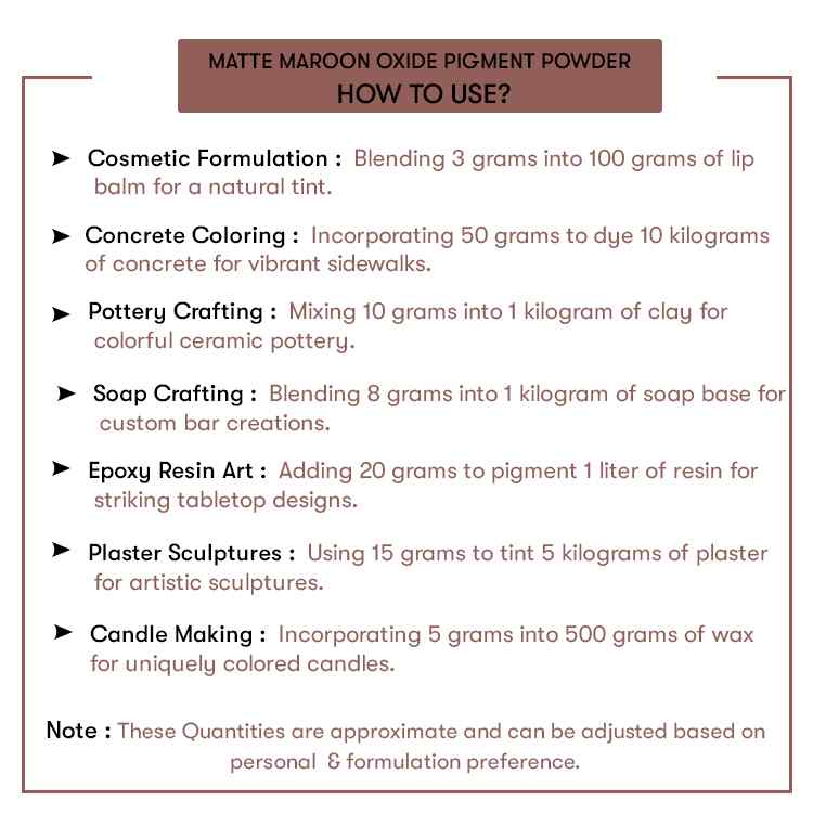 How to use Matte Maroon Oxide Pigment Powder