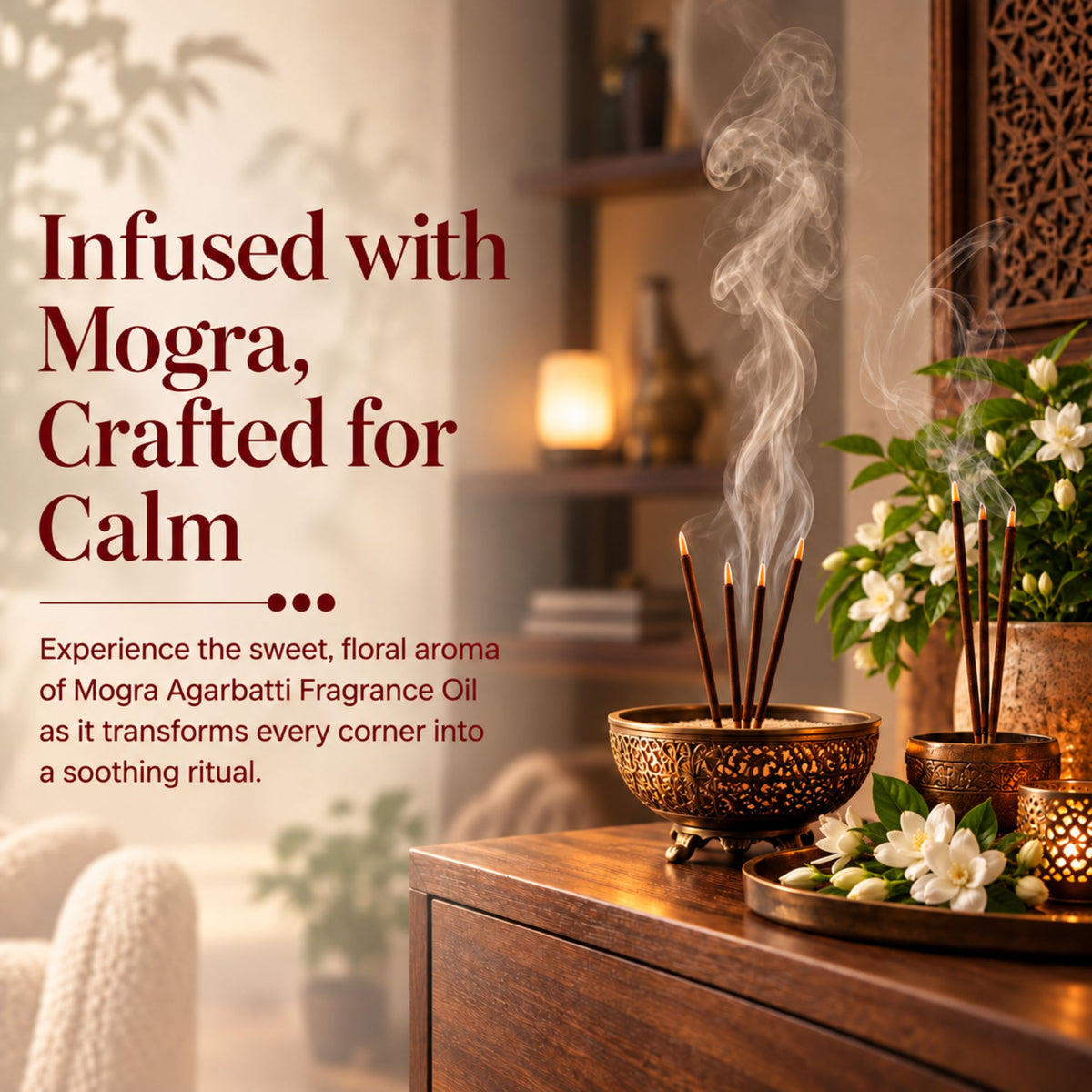 Mogra Agarbatti Fragrance Oil for incense sticks