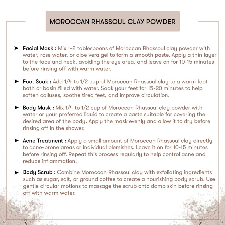 Moroccan Rhassoul Clay Powder Recipes