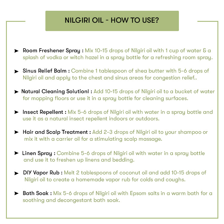 Nilgiri Oil How to use