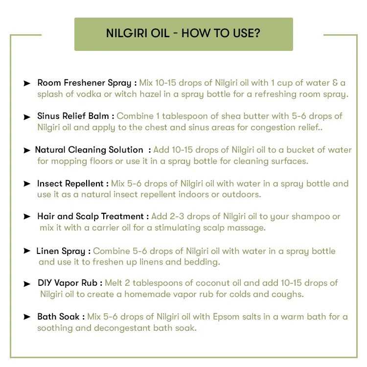 Nilgiri Oil use