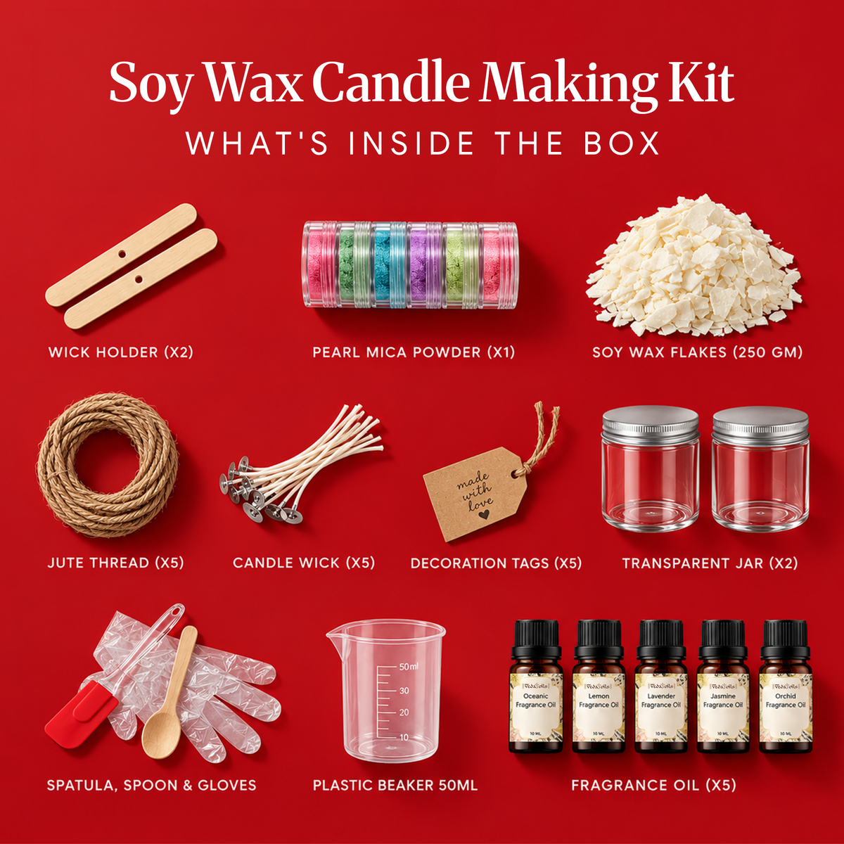 soy wax candle making kit items