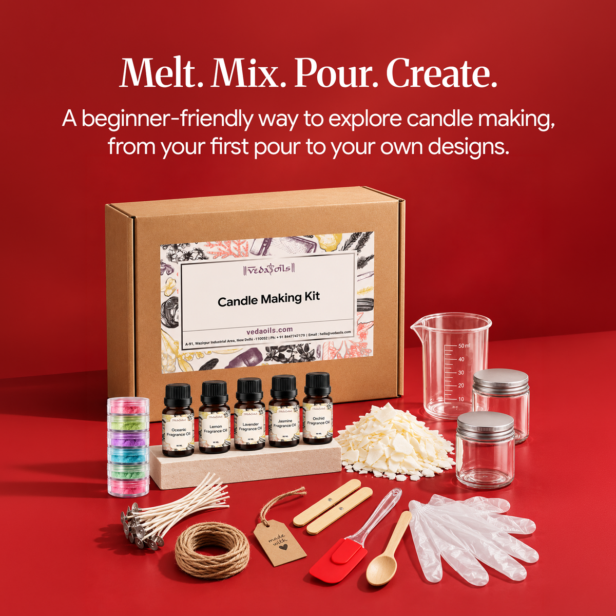 Soy Wax Candle Making Kit  for Kids
