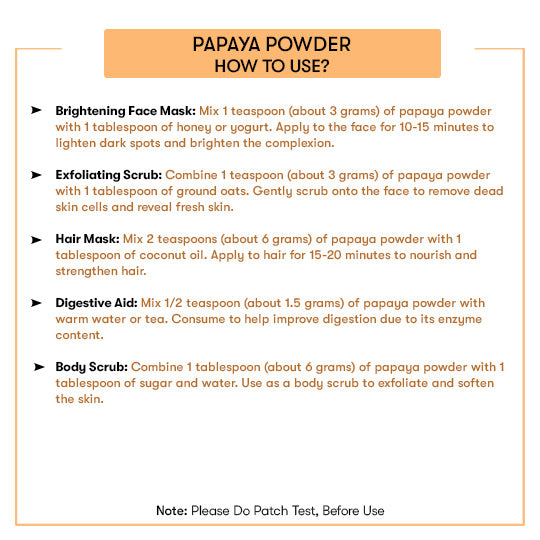 How to use papaya Powder 