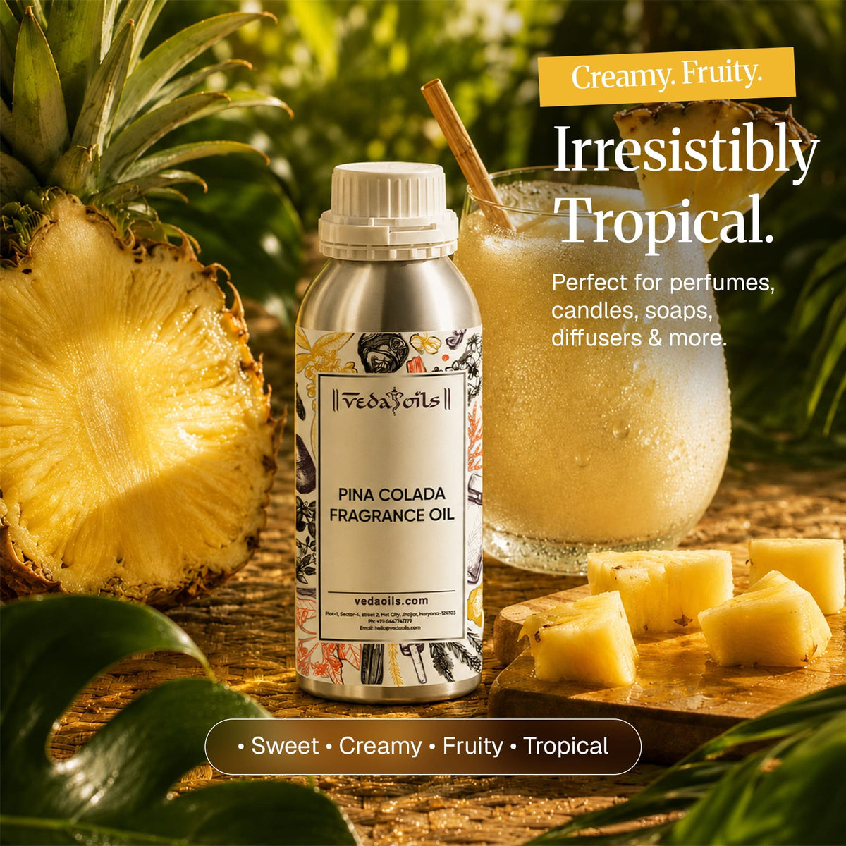 Pina Colada Fragrance Oil used in perfumes , candles , soap , etc