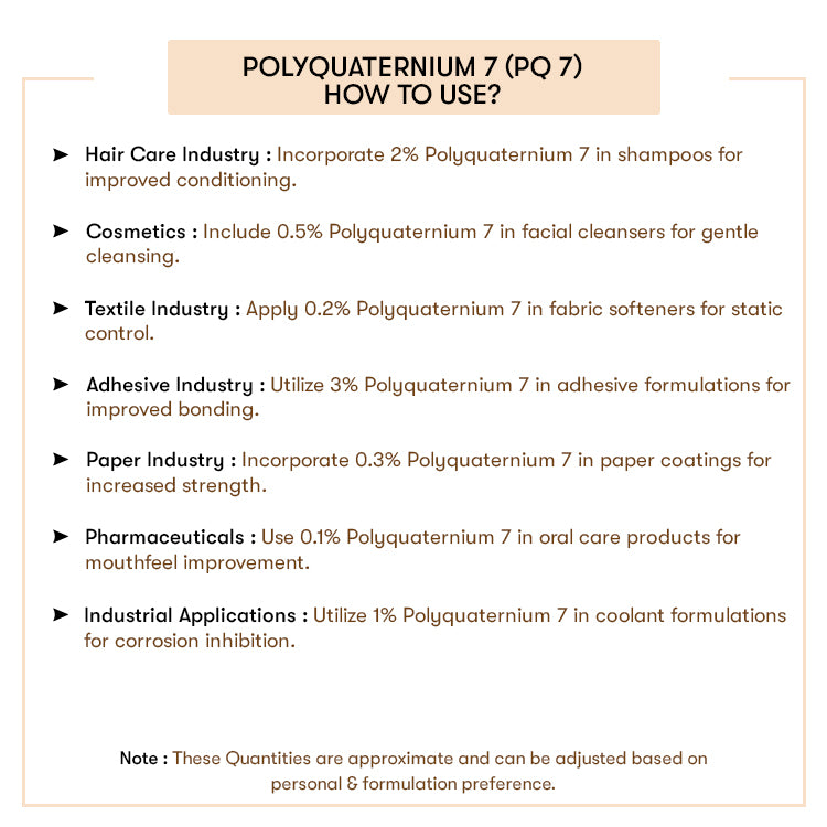 How to Use Polyquaternium 7 (Pq 7)