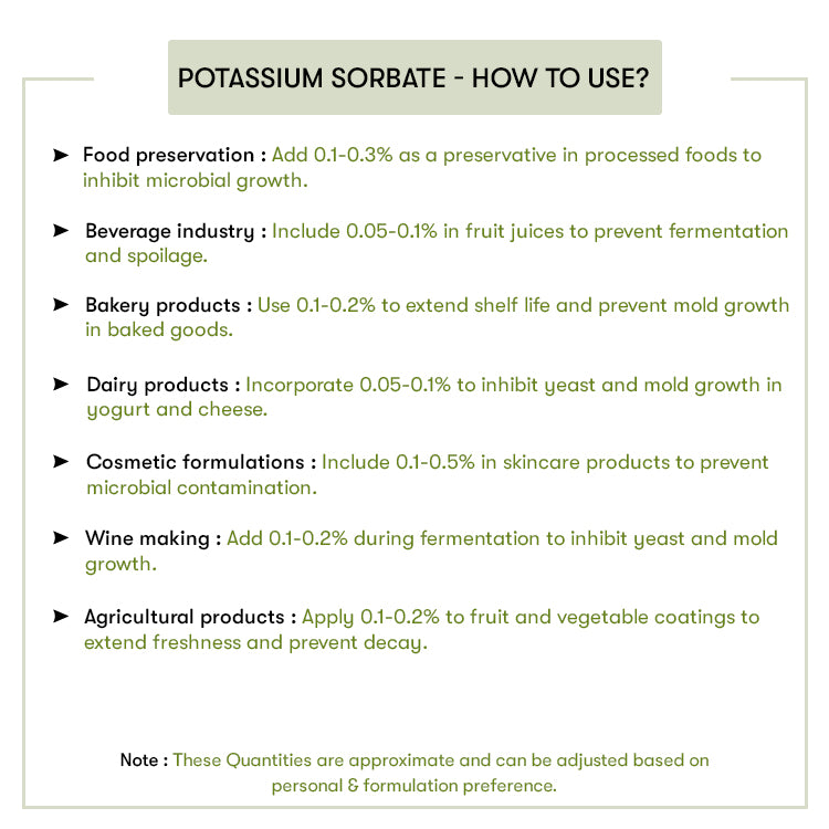 HOw to Use Potassium Sorbate