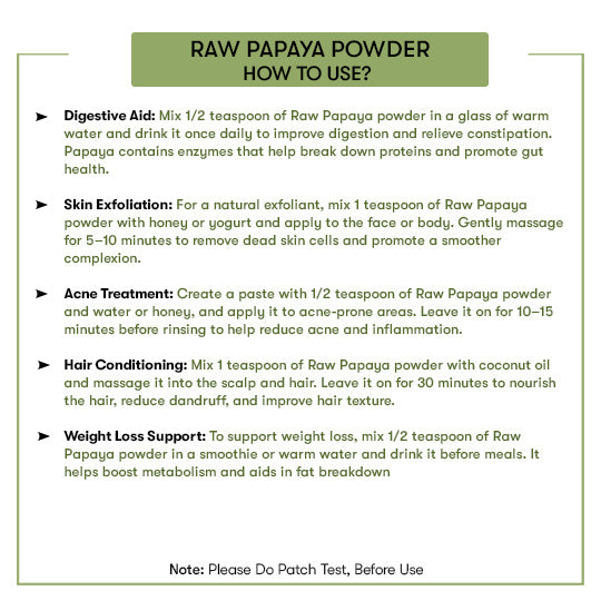 How to Use Raw Papaya Powder
