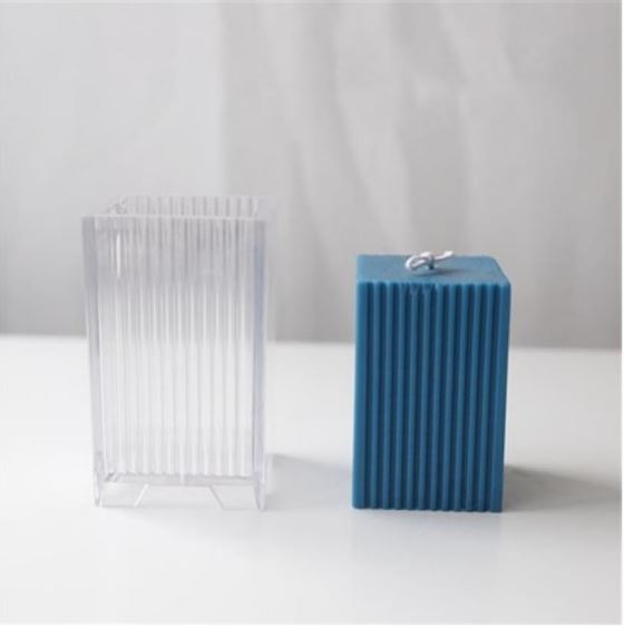 Square Ribbed Pillar Silicone Mold 
