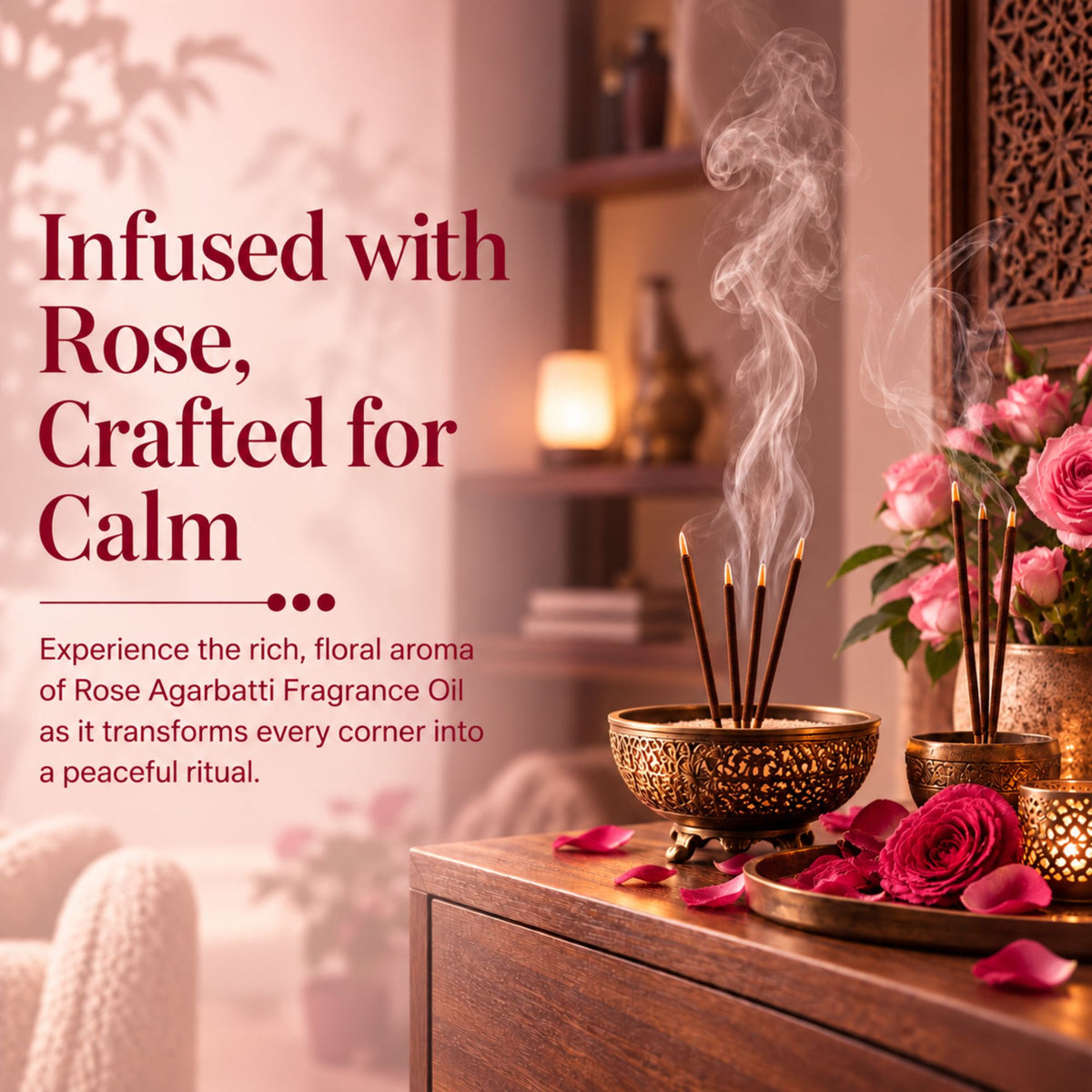 Rose Agarbatti Fragrance oil For incense Sticks