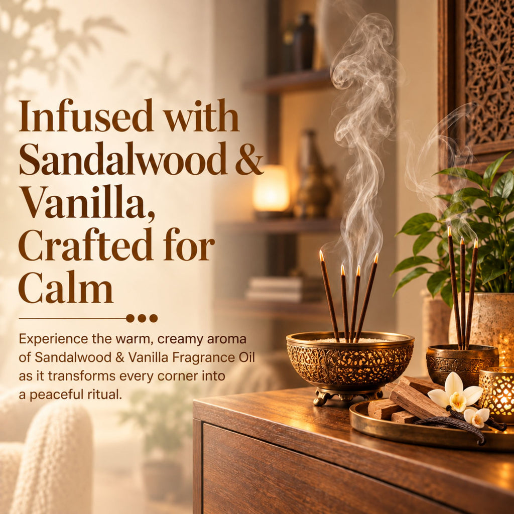 Sandalwood & Vanilla Fragrance Oil For Incense Sticks