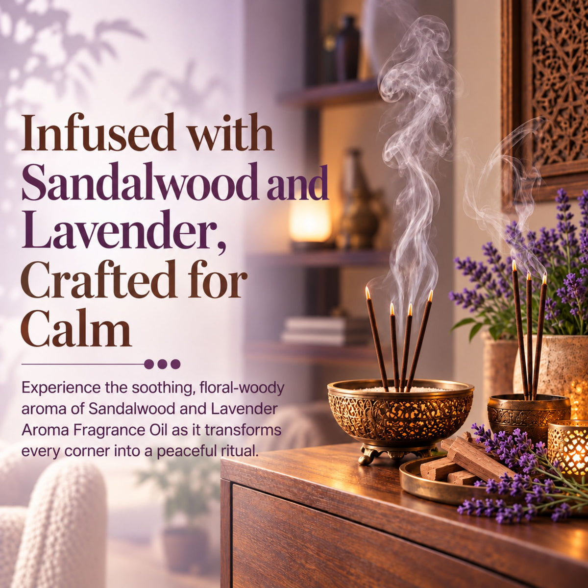 Sandalwood Lavender Aroma Fragrance Oil for Incense Sticks