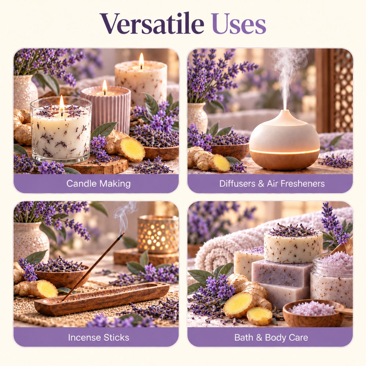 Sandalwood and Lavender Aroma Fragrance Oil Uses