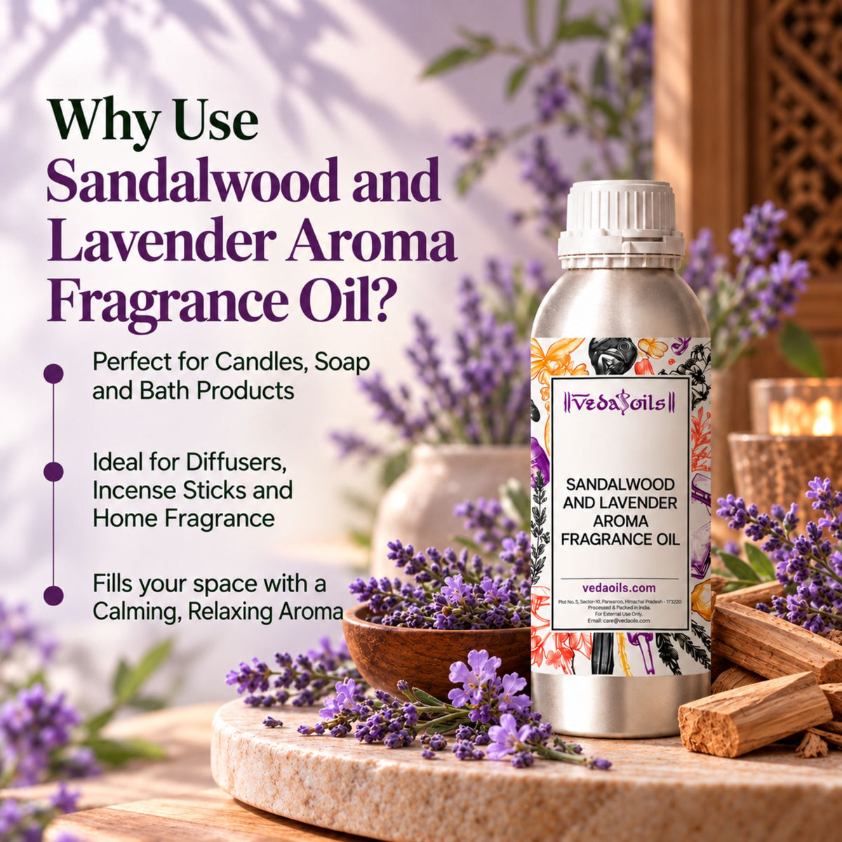 Sandalwood and Lavender Aroma Fragrance Oil For Soap Candles