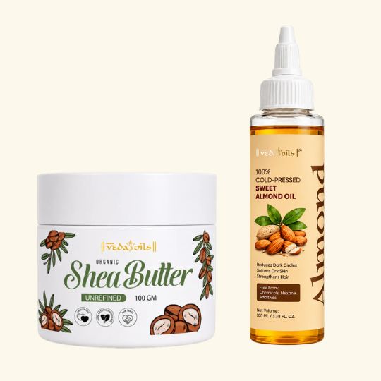 Shea Butter ( Unrefined ) + Sweet Almond Oil - Combo Pack