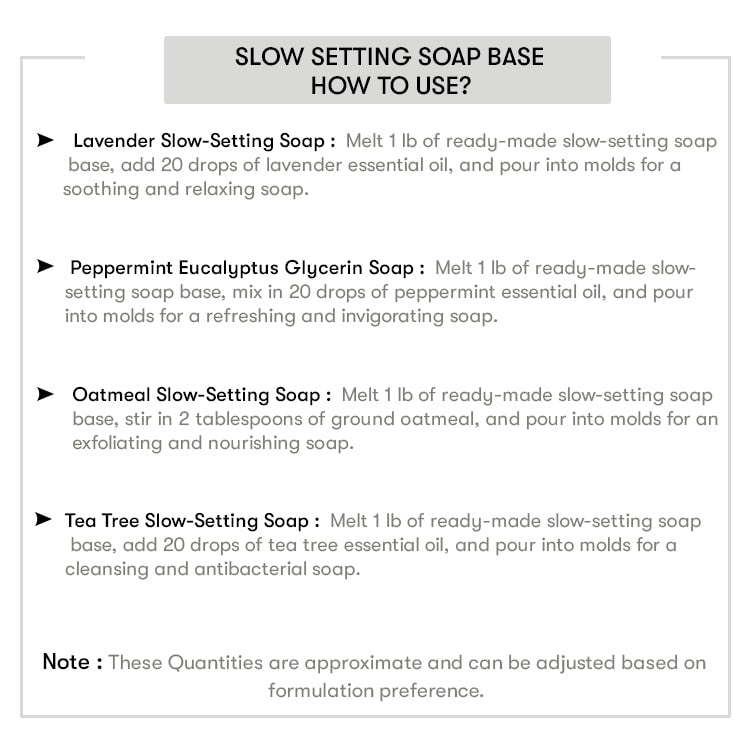 Slow Setting Transparent Soap Base Uses