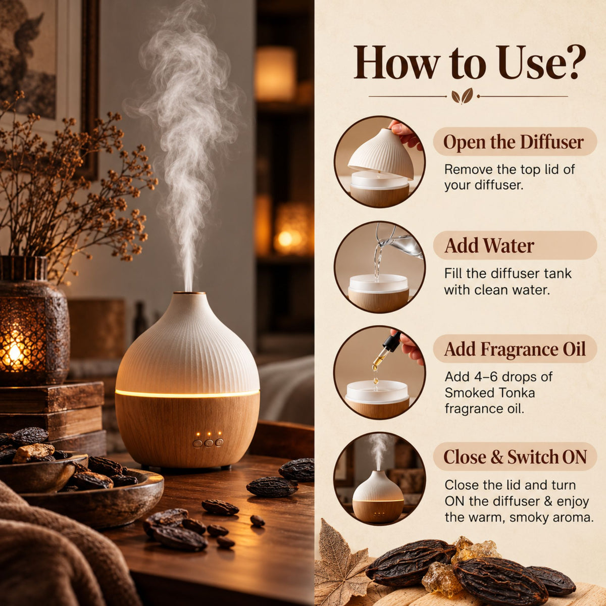 Smoked Tonka Fragrance Oil For Diffuser