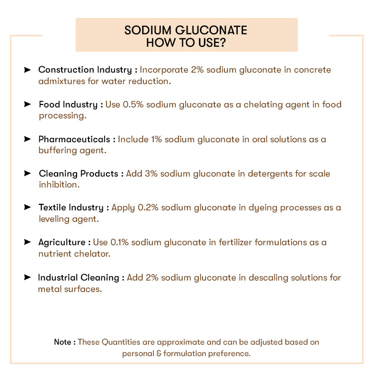 How to Use Sodium-Gluconate