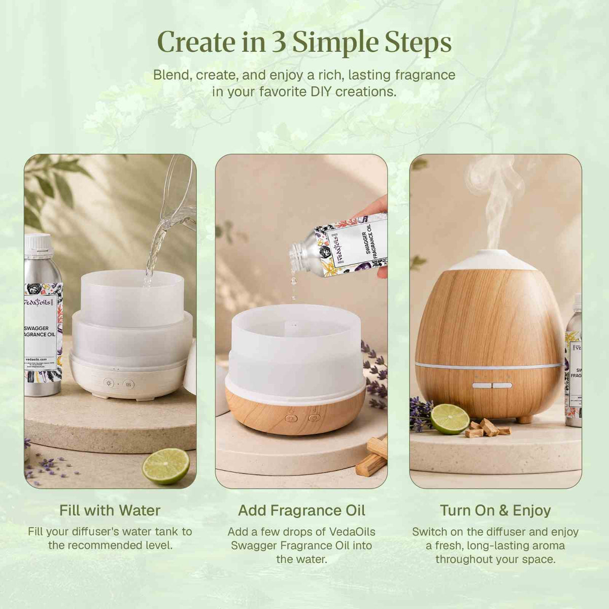 Swagger Fragrance Oil Steps