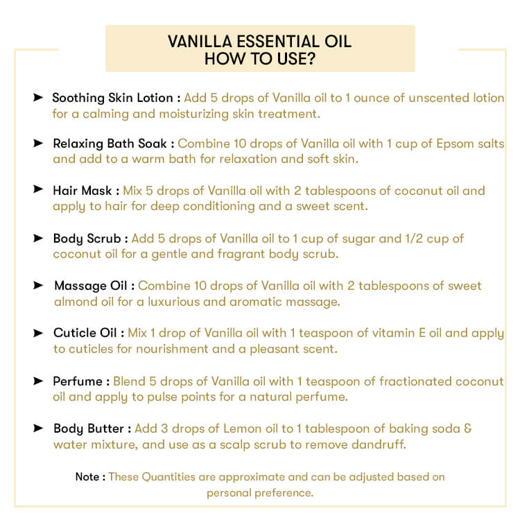 Vanilla Essential Oil  - How to Use