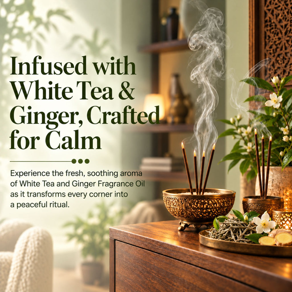 White Tea and Ginger Fragrance Oil For Incense Sticks