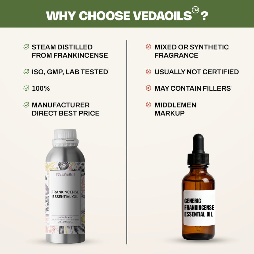why choose vedaoils for Frankincense Essential Oil + Rose Essential Oil combo pack