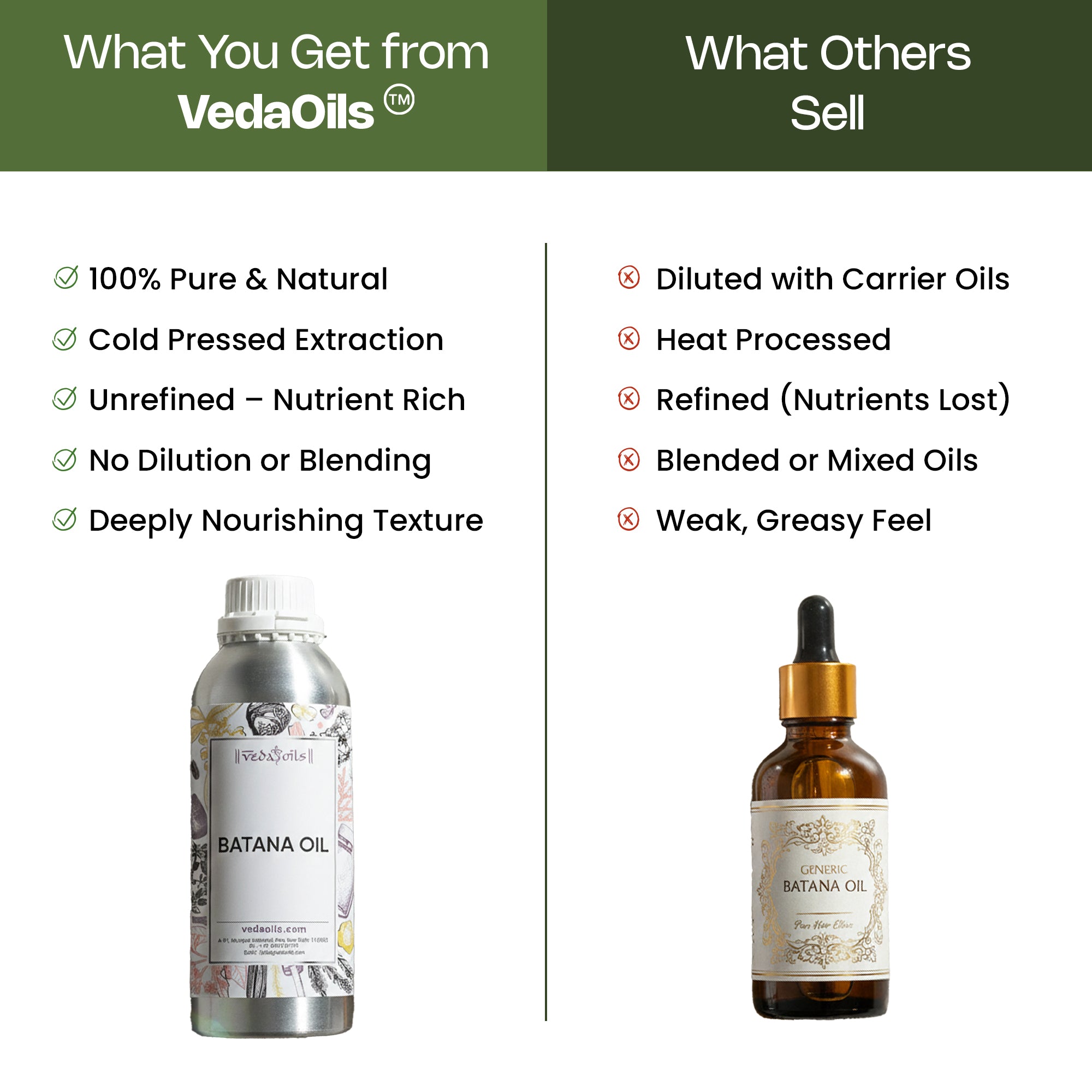 difference in vedaoil and others Batana Oil 