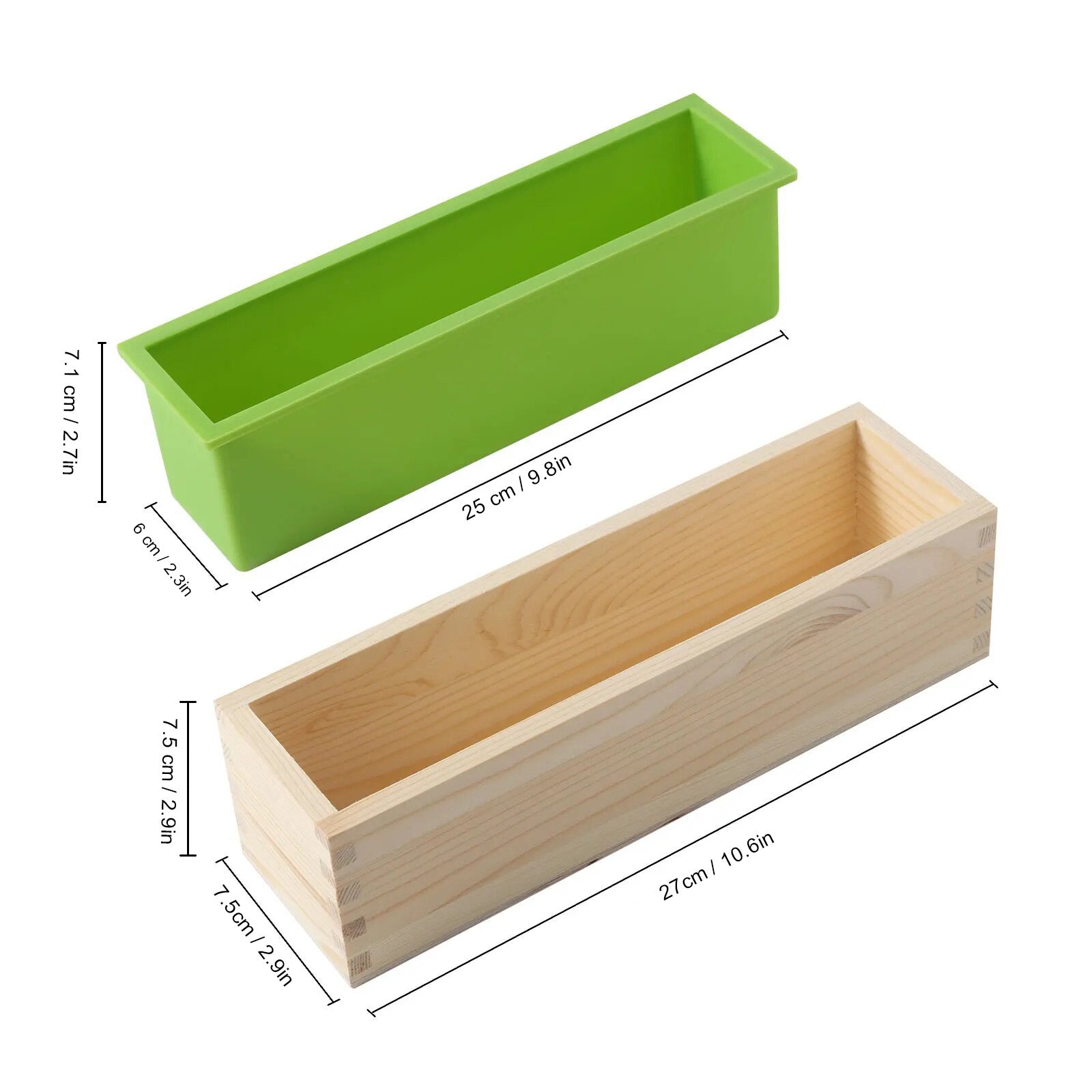 Wooden Rectangle Silicone Soap Mould