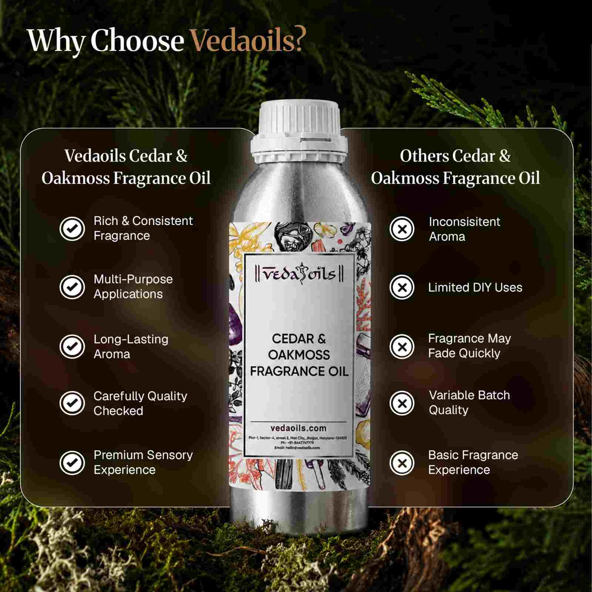 Why do you choose VedaOils Cedar & Oakmoss Fragrance Oil