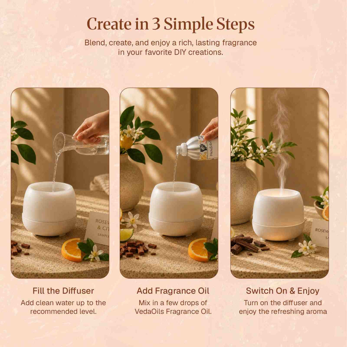 Step to Make things Rosewood & Citrus Fragrance Oil