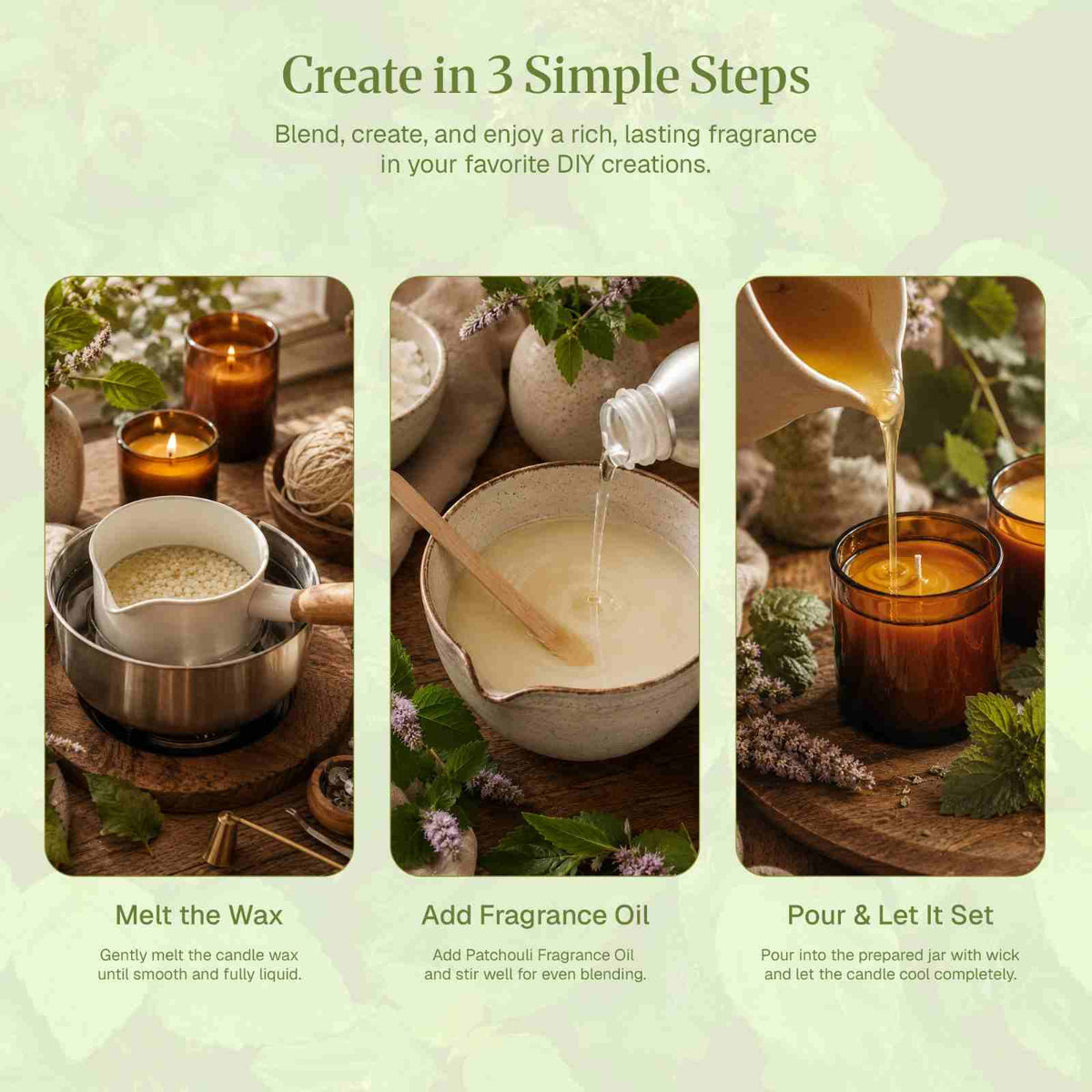 Step to make these things Patchouli Fragrance Oil