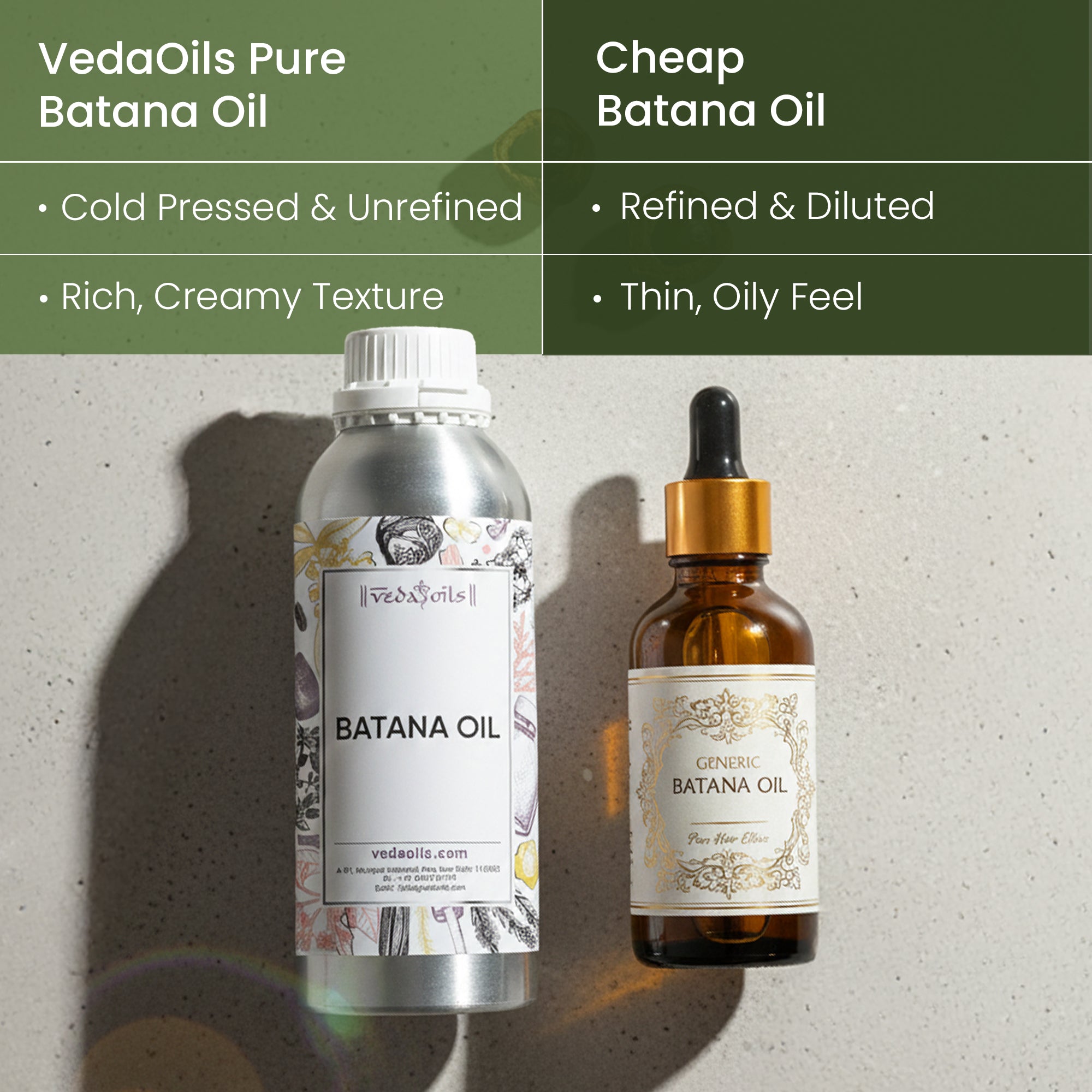 vedaoil vs cheap Batana Oil 