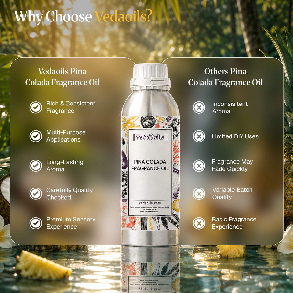 vedaoils vs other brands Pina Colada Fragrance Oil